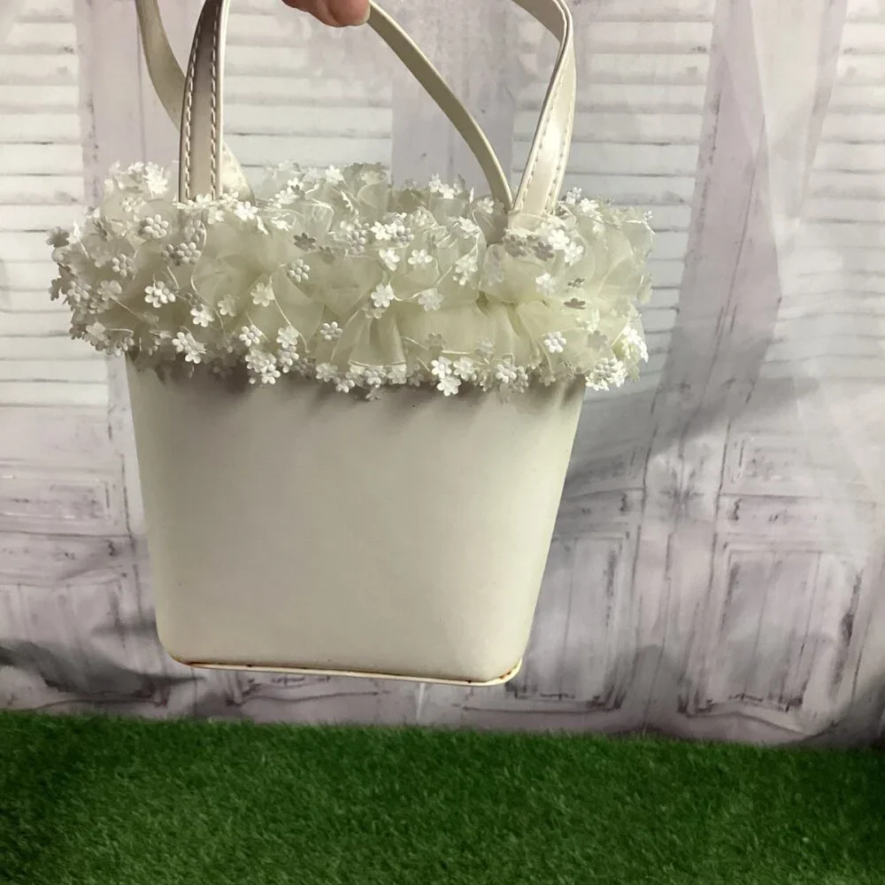 Vintage Girls White Dress Shoes and Purse New 9 Toddler